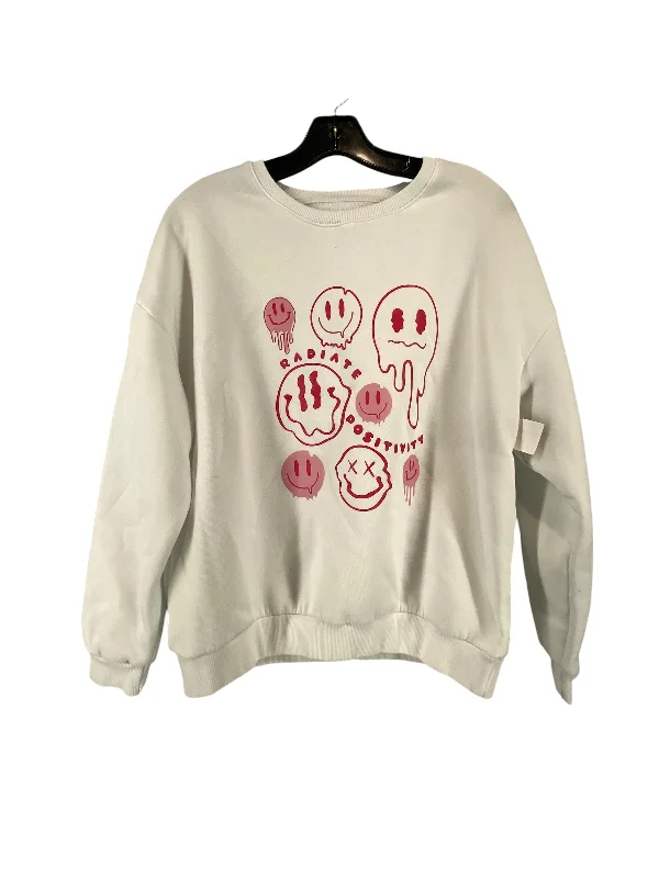 Sweatshirt Crewneck By Shein In White, Size: S