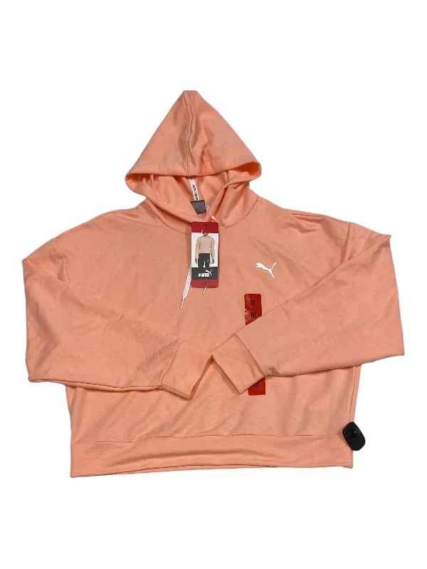 Athletic Sweatshirt Hoodie By Puma In Peach, Size: M