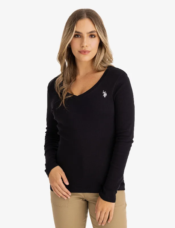 LONG SLEEVE V-NECK T-SHIRT