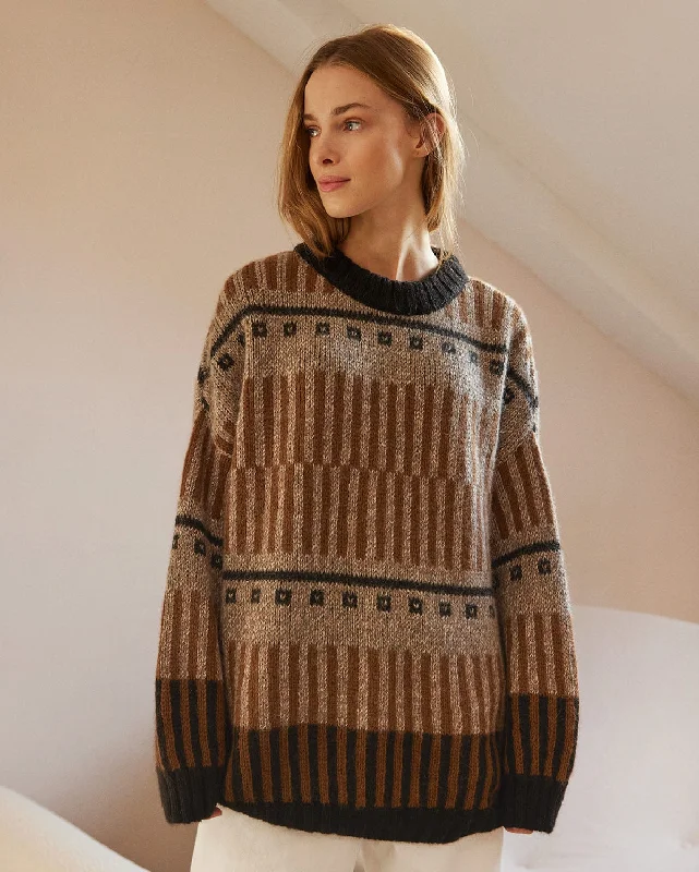 Ethno: Brown Alpaca Wool Sweater