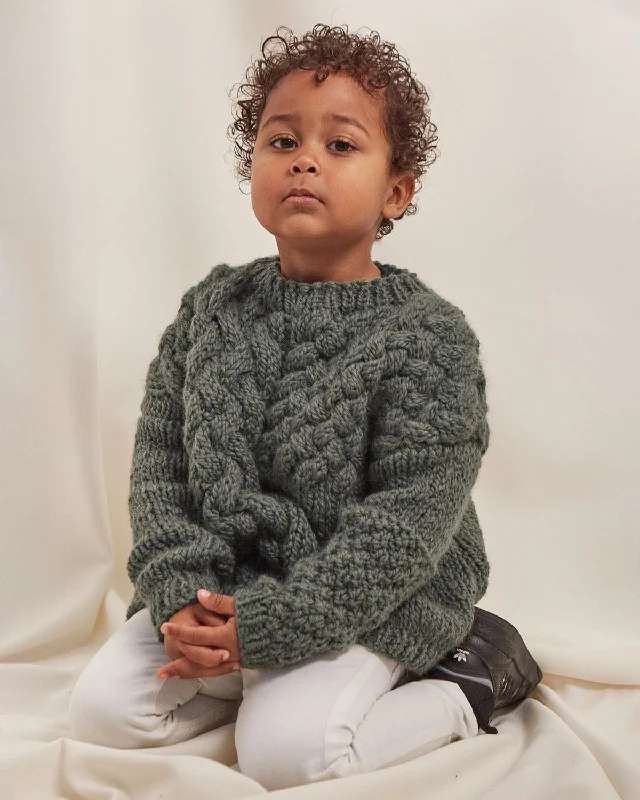 Mini Heartbreaker: Moss Green Wool Sweater