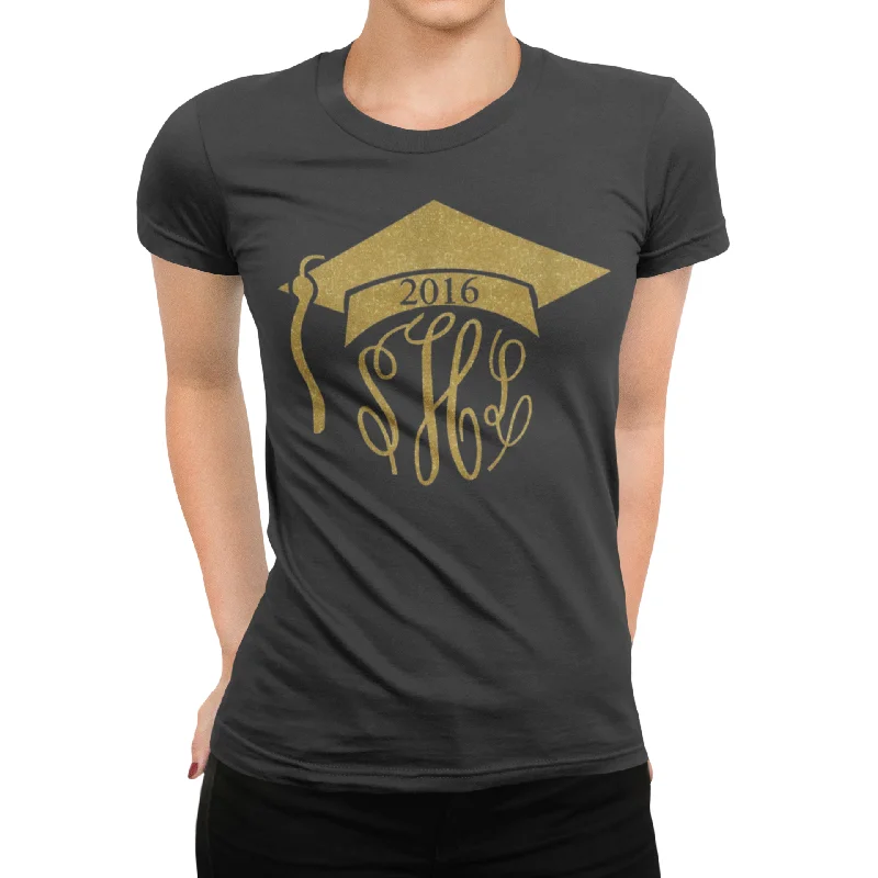 Monogrammed Graduation Cap Design Shirt