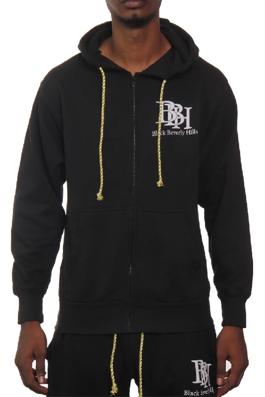 BBH BLACK ZIP-UP HOODIE