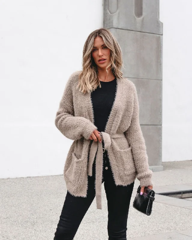 Muse By Magnolia Fuzzy Taupe Cardigan - FINAL SALE