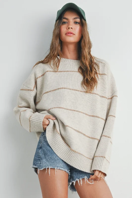 Striped Drop Shoulder Sweater