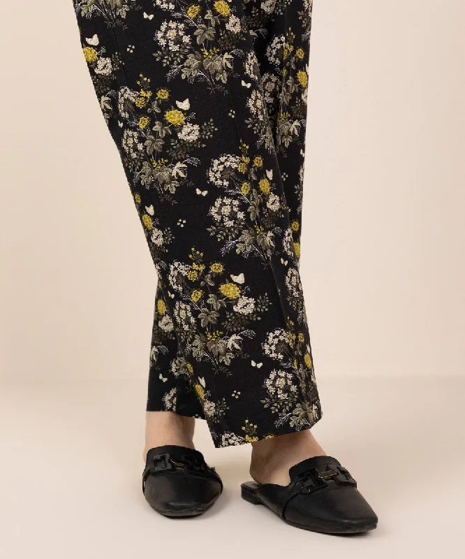 Printed Khaddar Straight Pants