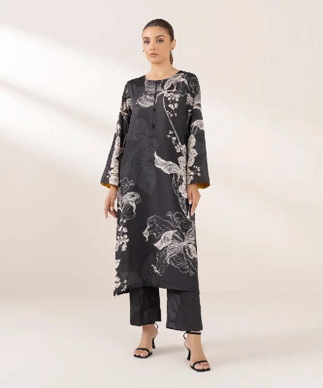 2 Piece - Printed Silk Suit