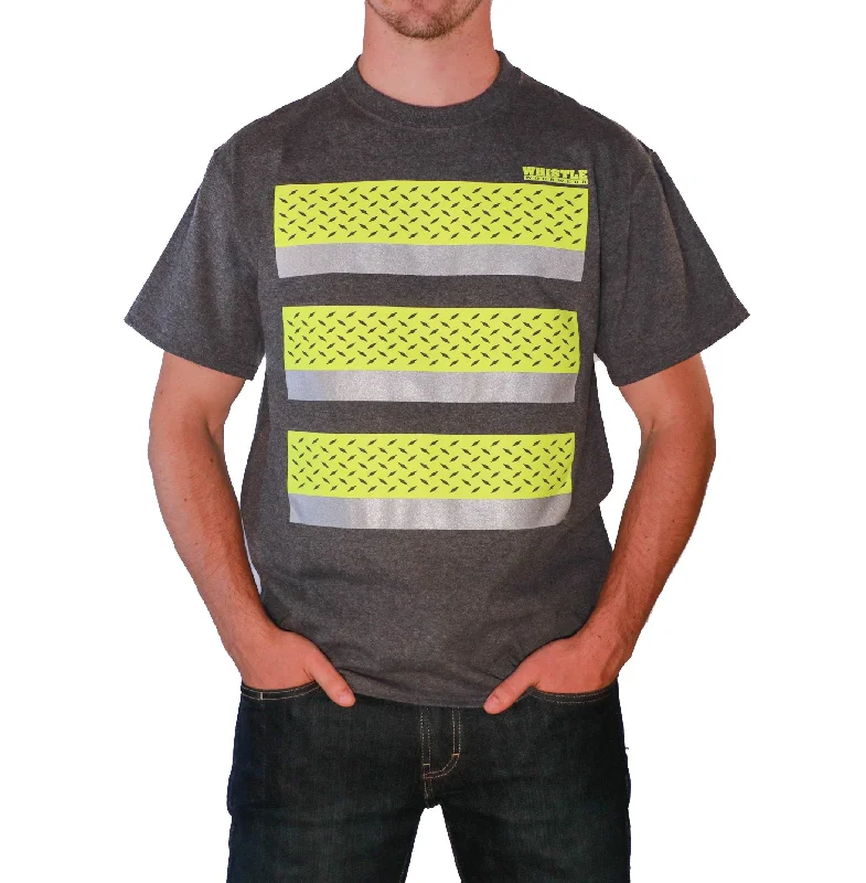 Whistle Workwear Safety Diamond Plate Short Sleeve T-Shirt_Heather Charcoal