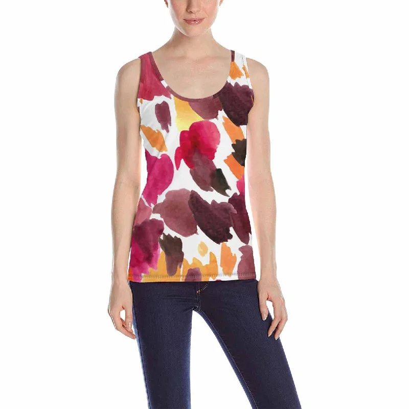 Women's Tank Top print with watercolor Leopard skin