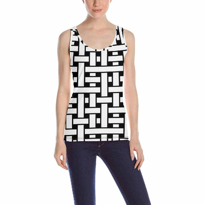 Women's Tank Top print with Weave geometric pattern