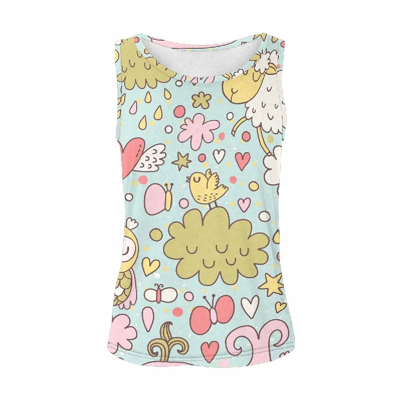 Women's Tank Top print with Funniest animals birds pattern