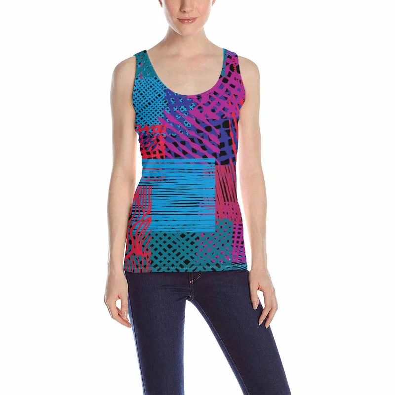 Women's Tank Top print with colorful lines patterns