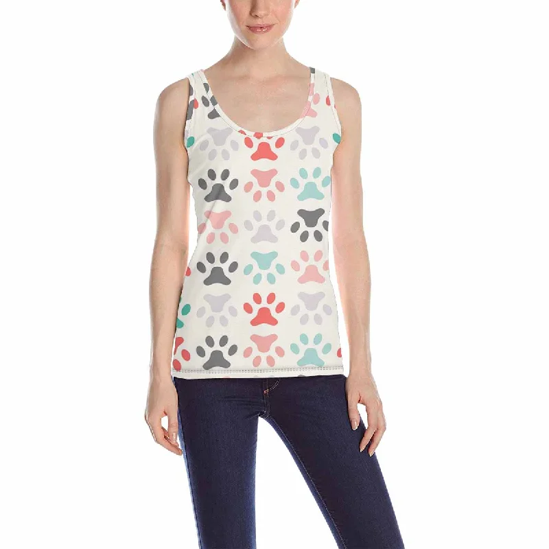 Women's Tank Top print with cute dogs paw