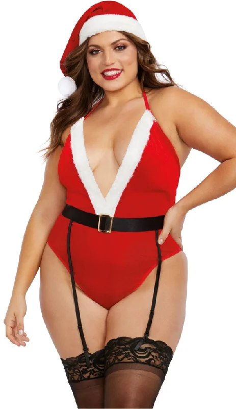 Velvet Santa Teddy - Plus Size