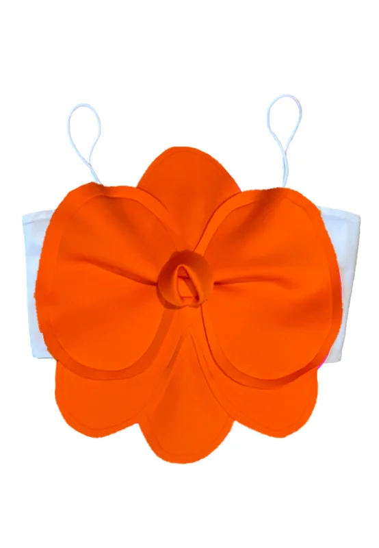 Flower Crop Top - Orange