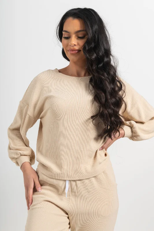 Sophia Lounge Top - Cream