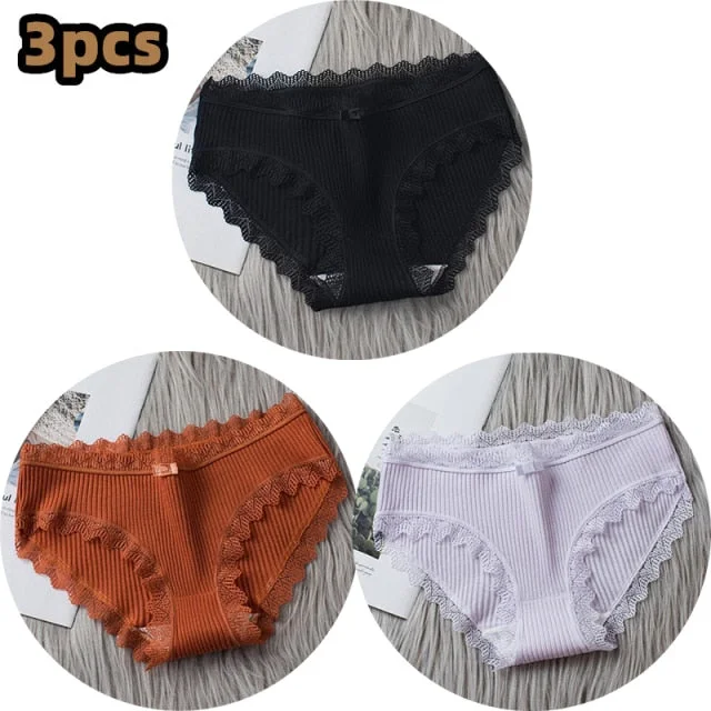 3-Pack Comfortable Stretch Mid-Rise Cotton Panties