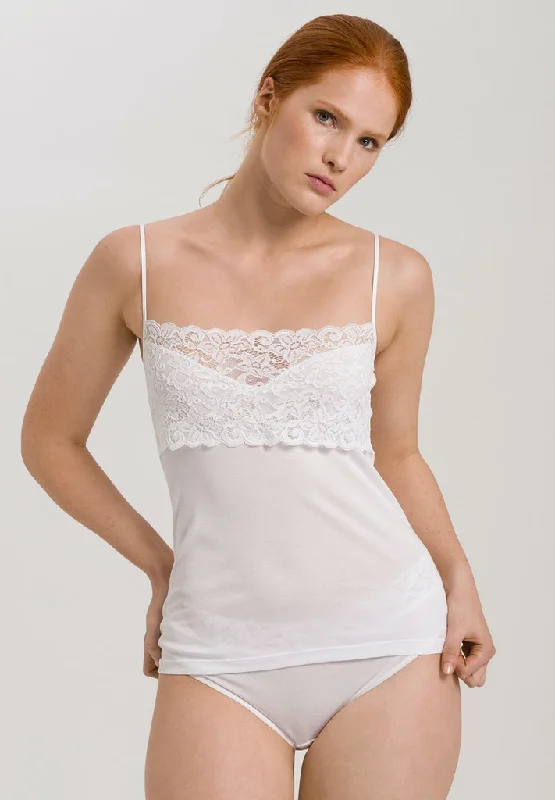 Moments Spaghetti Top - Fine Rib, Lace