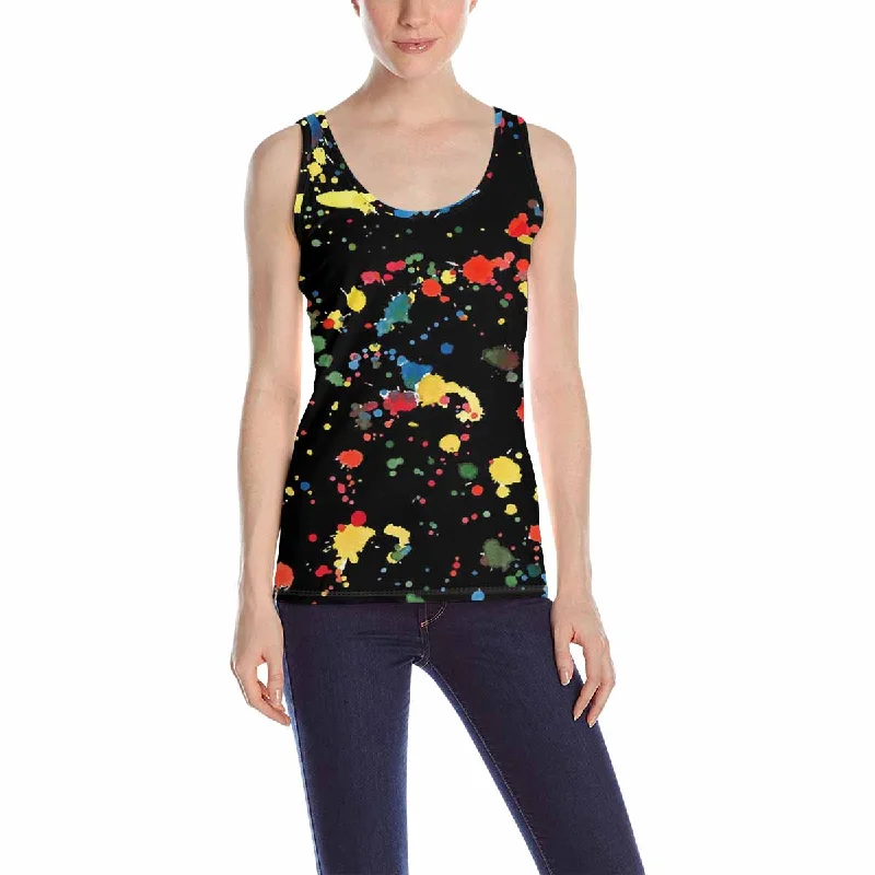 Women's Tank Top print with bright colorful Blots pattern