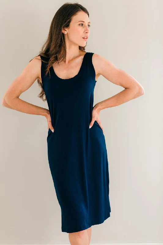 RELAX LOUNGE SLEEP | Sleeveless Sleepshirt | Navy