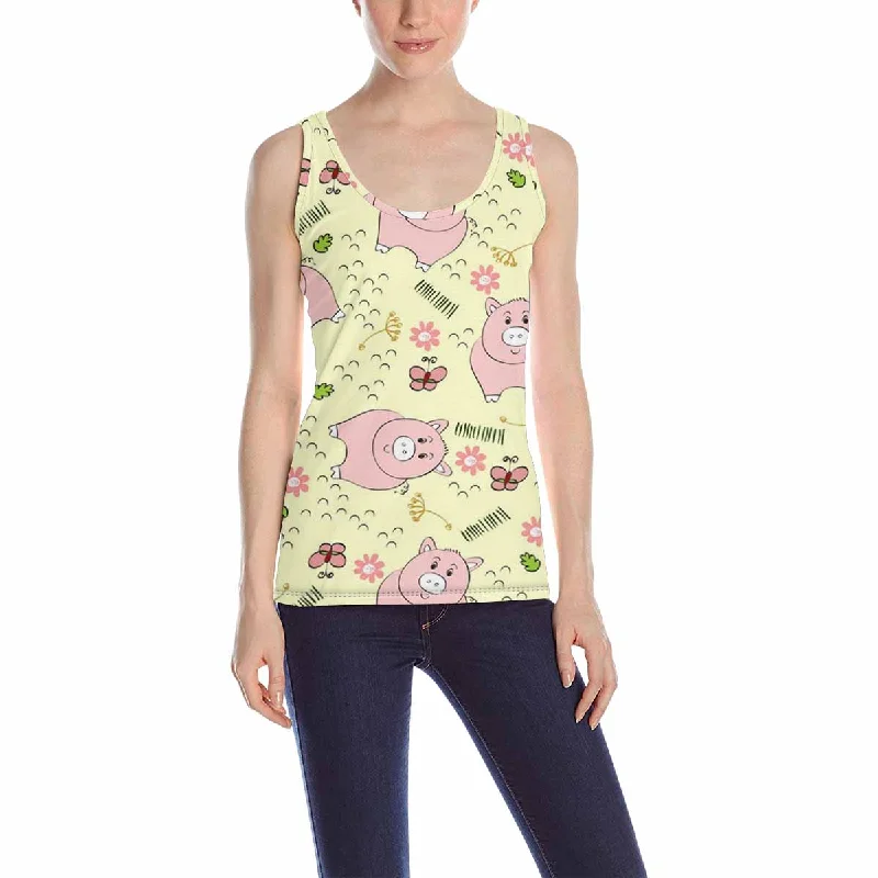 Women's Tank Top print with cute pigs pattern