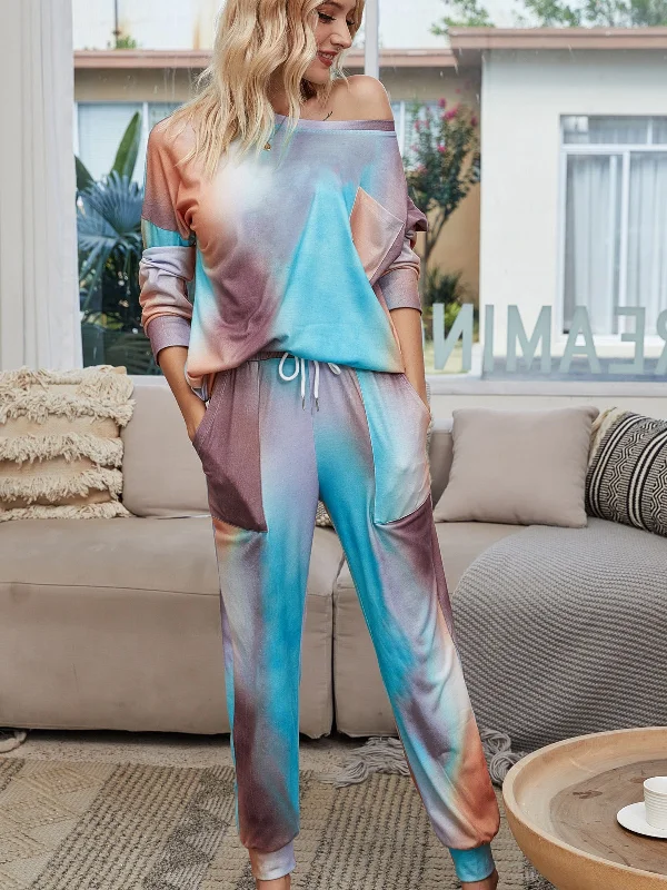 Gradient Tie-Dye Long Sleeve  Homewear pajamas