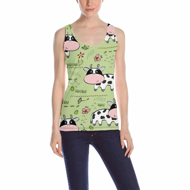 Women's Tank Top print with cute cows pattern