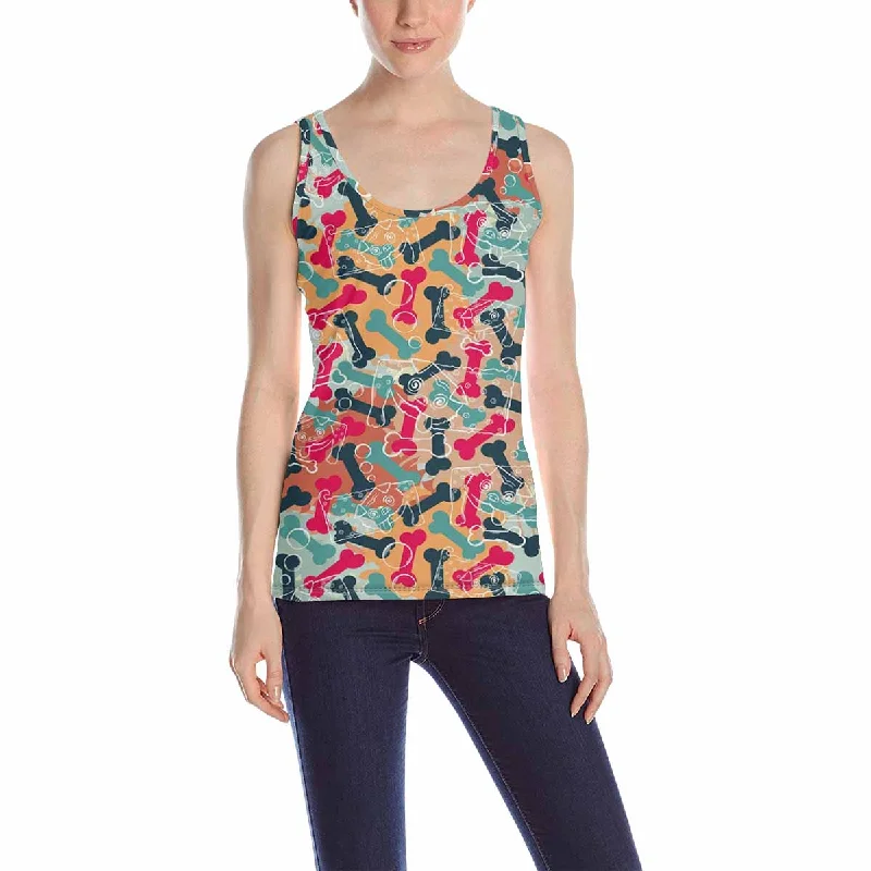 Women's Tank Top print with colored bones pattern