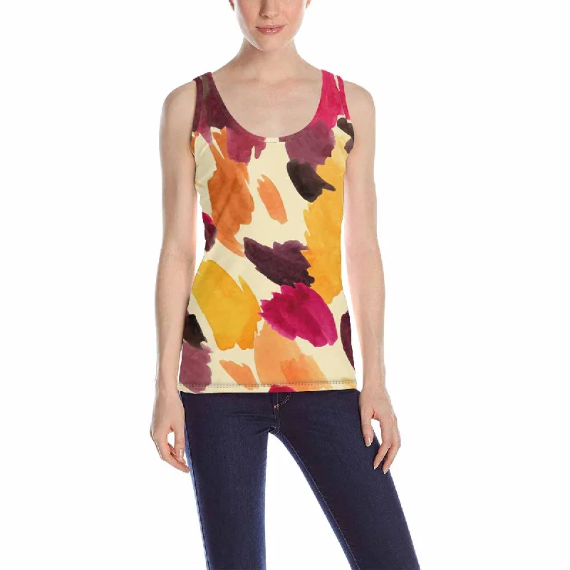 Women's Tank Top print with colored Leopard skin pattern