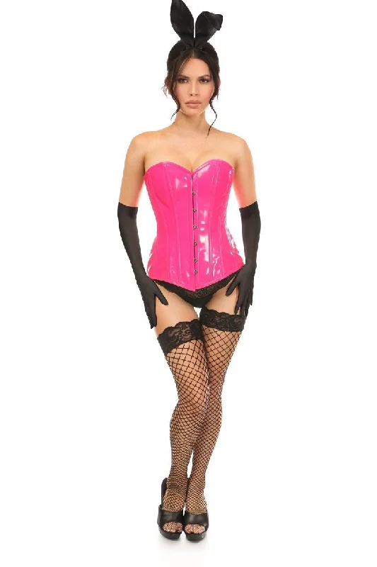 Lavish 4 PC Pink Patent Bunny Corset Costume