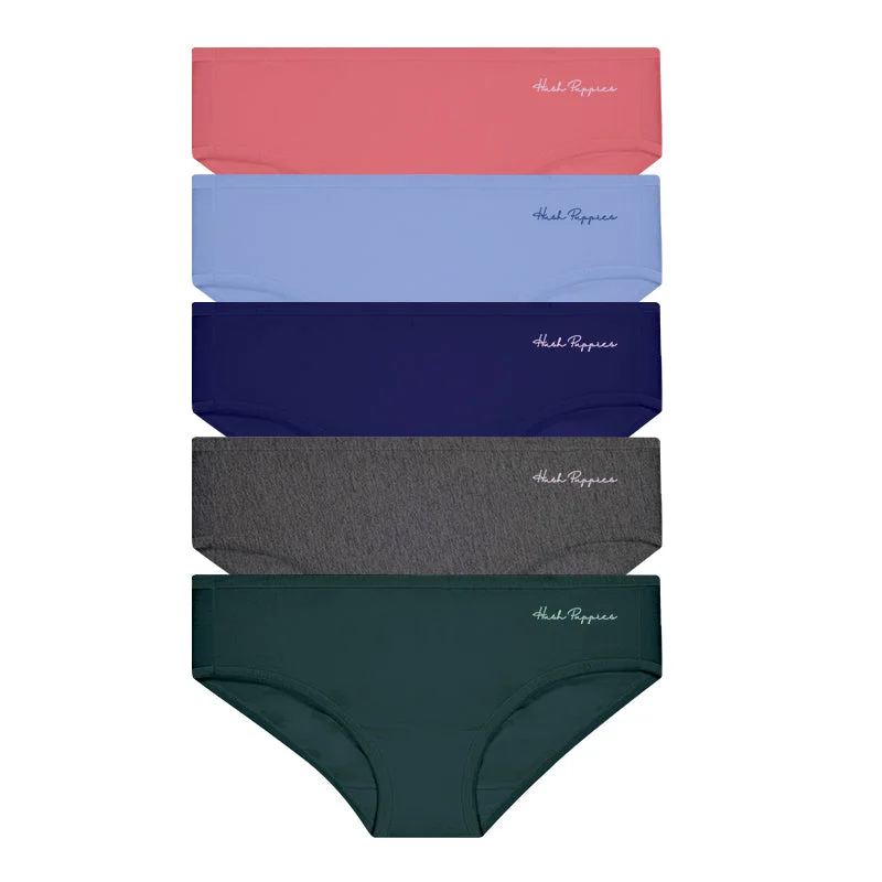 Hush Puppies 5pcs Ladies' Hipster Panties | Cotton Spandex | Essential C | HLU008953AS1