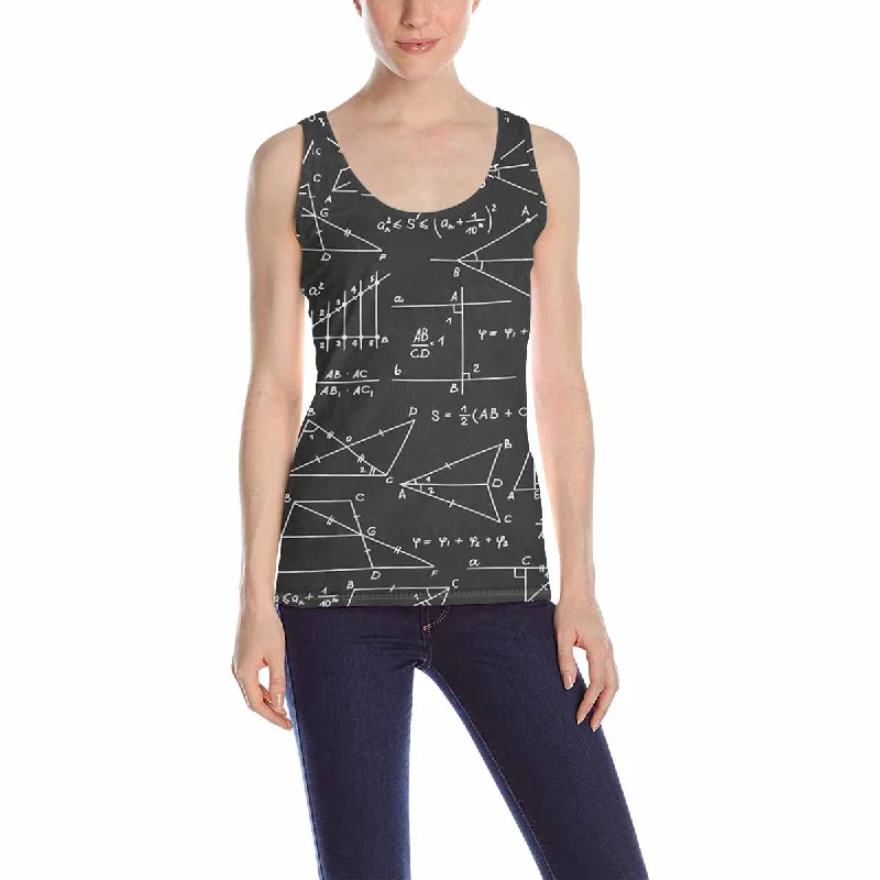 Women's Tank Top print with school Geometric formula pattern