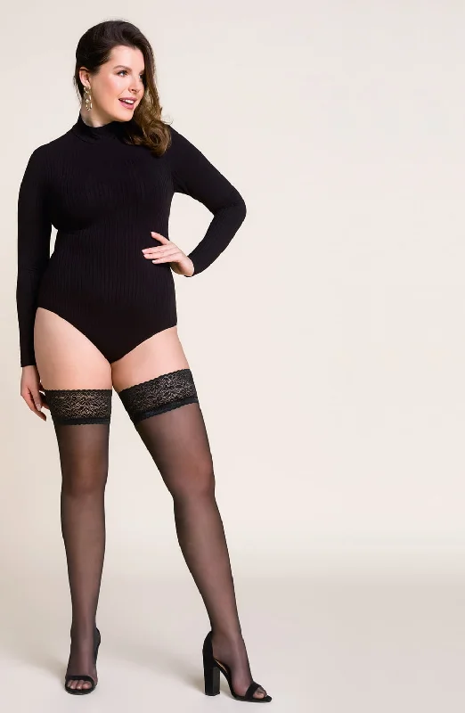 Gabriella Plus Calze  Hold Ups Black