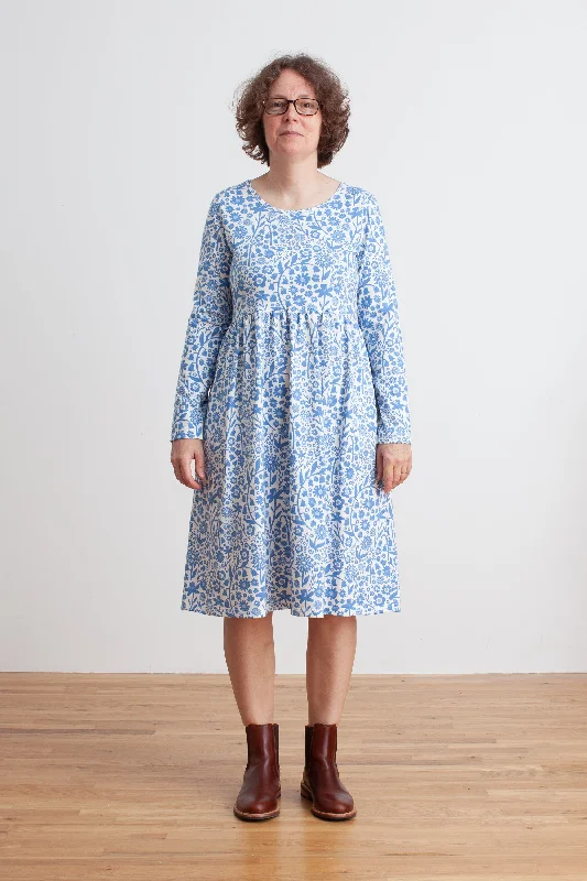 Women's Copenhagen Dress - Dutch Floral Delft Blue