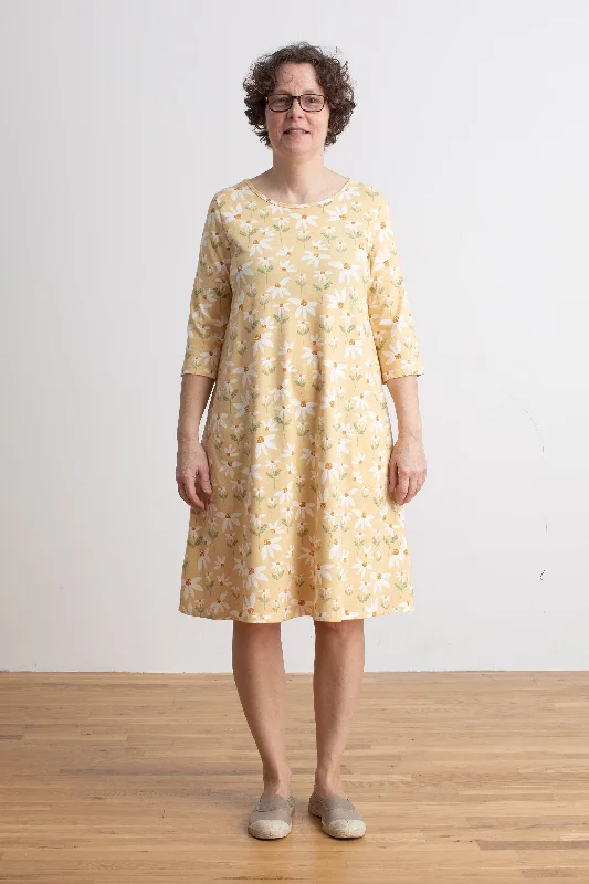 Women's Helsinki Dress - Daisies Yellow