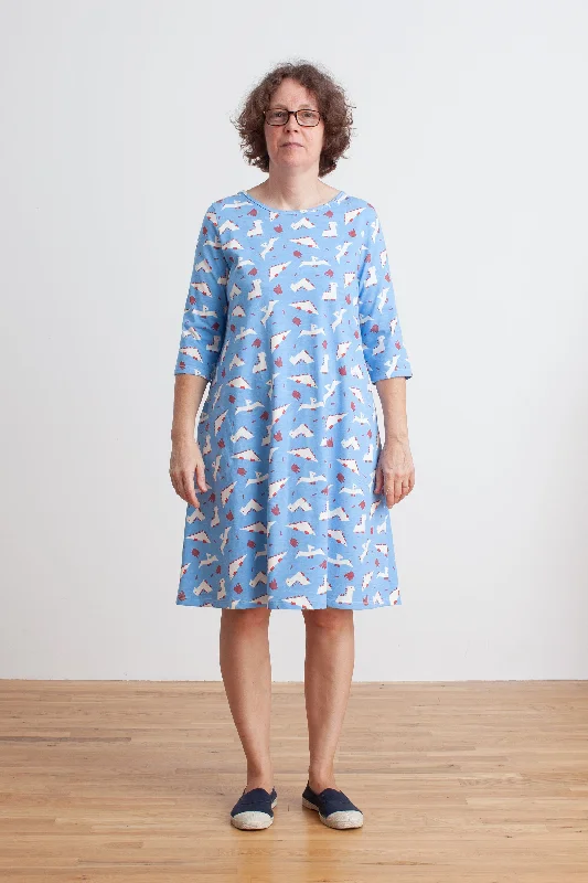 Women's Helsinki Dress - Dino Dreams Blue