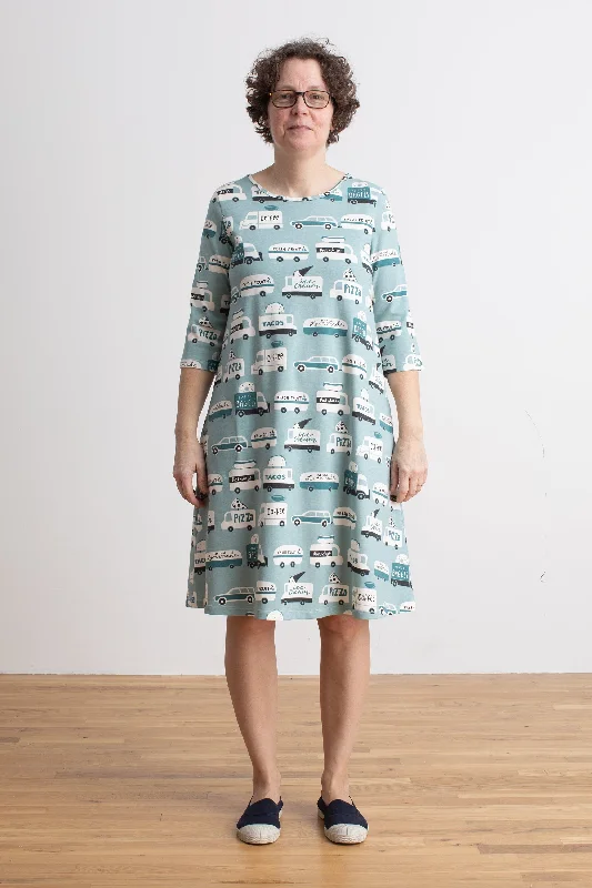 Women's Helsinki Dress - Food Trucks Surf Blue