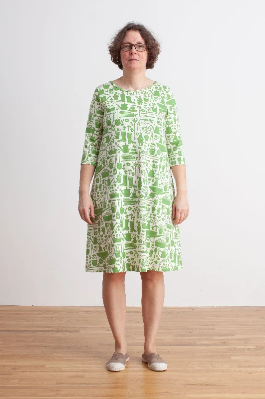 Women's Helsinki Dress - Garden Tools Green