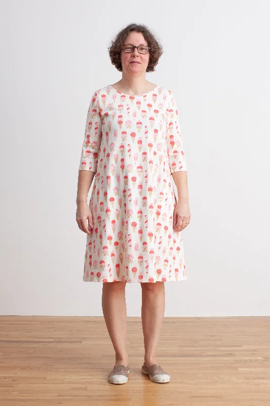 Women's Helsinki Dress - Ice Cream Red & Pink