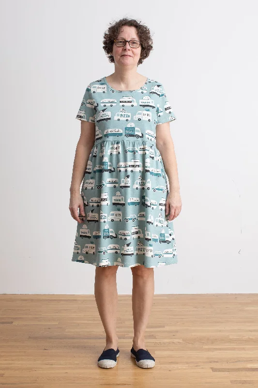 Women's Stockholm Dress - Food Trucks Surf Blue