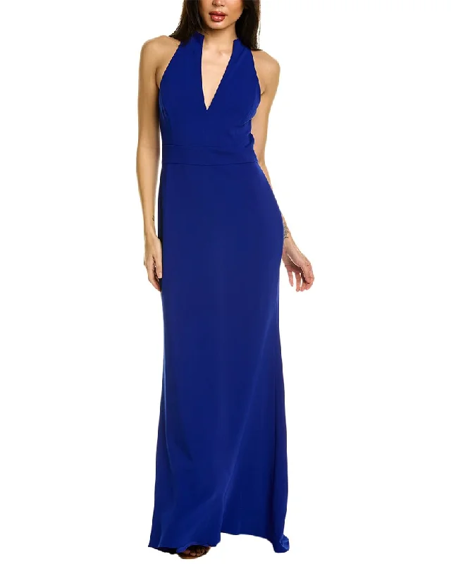 Badgley Mischka Cut In Halter Gown