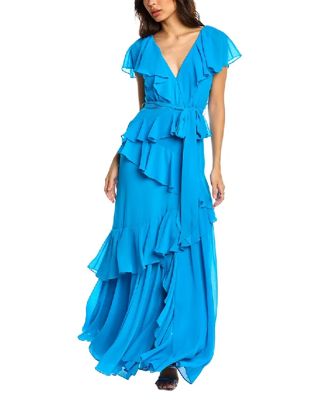 Badgley Mischka Tiered Ruffle Gown