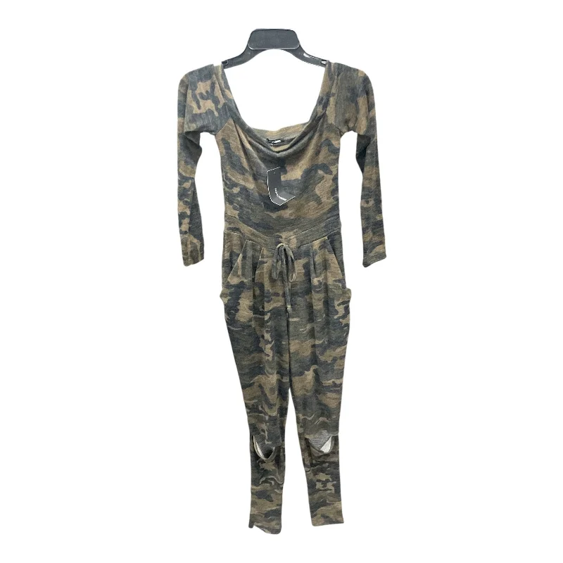 Jumpsuit By Fashion Nova In Camouflage Print, Size: M