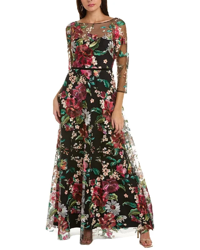 Marchesa Notte Floral Gown