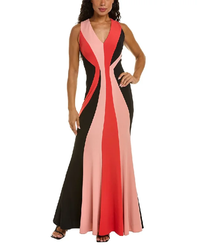 Mikael Aghal Colorblocked Gown