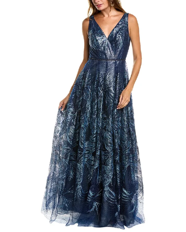 Rene Ruiz V-Neck Aline Gown