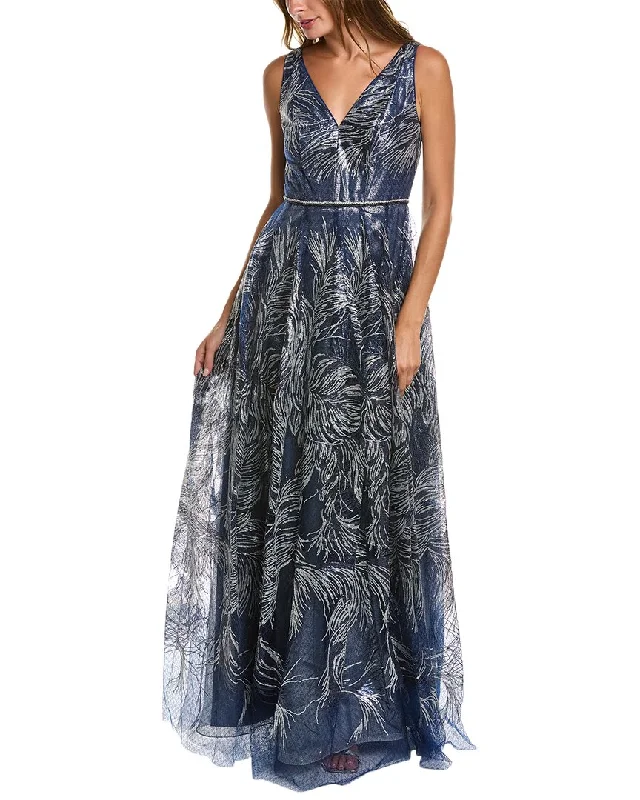 Rene Ruiz V-Neck Aline Gown