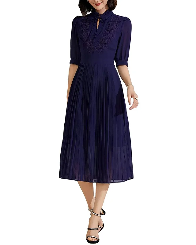 BURRYCO Elbow-Sleeve Midi Dress