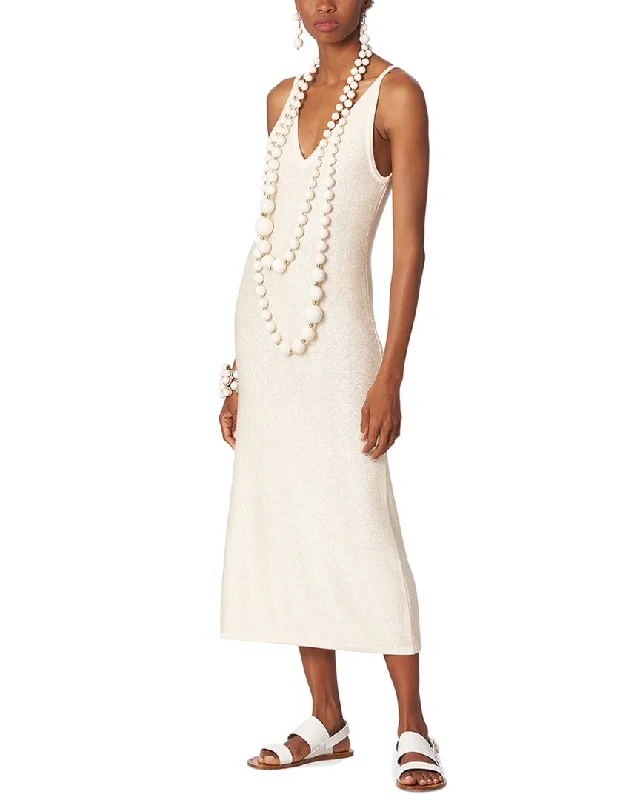 Carolina Herrera Spaghetti Strap Wool-Blend Midi Dress