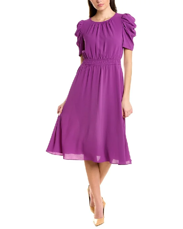 London Times Flutter Sleeve Midi Dress